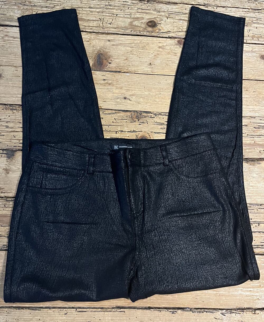 INC Womens Size 12 Black Sparkly Skinny Jeggings